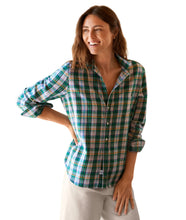 Eileen Relaxed Button Up- Green Pink Blue Black Plaid