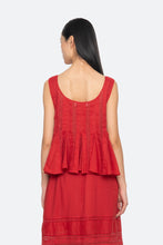 Pippa Solid Sleeveless Top- Red