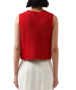 Mozart Crew Neck Vest- Mars Red