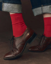 The Monogrammed Trouser Sock- Poppy Red