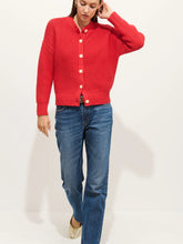 Nico Chunky Cardigan- Berry Red