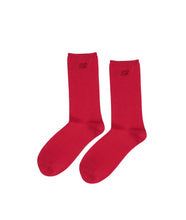 The Monogrammed Trouser Sock- Poppy Red