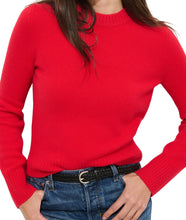 Michelle Crewneck Sweater in Cashmere- Ruby