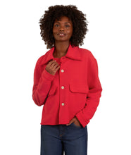 Rowan Button Up Jacket- Holly Red