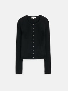 Kristin Ribbed Cardigan- Black