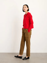 Taylor Rollneck Cardigan-  Fire Red