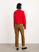 Taylor Rollneck Cardigan-  Fire Red