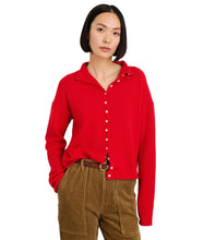 Taylor Rollneck Cardigan-  Fire Red