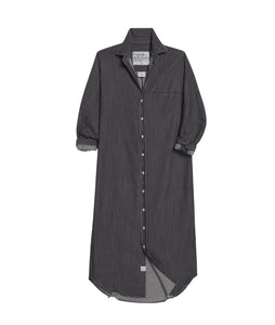 Rory Maxi Shirtdress- Washed Black