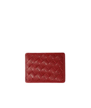 Nico Card Case- Carre Weave Rouge