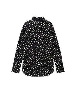Ruby Shirt-  Black and White Double Dot Jacquard