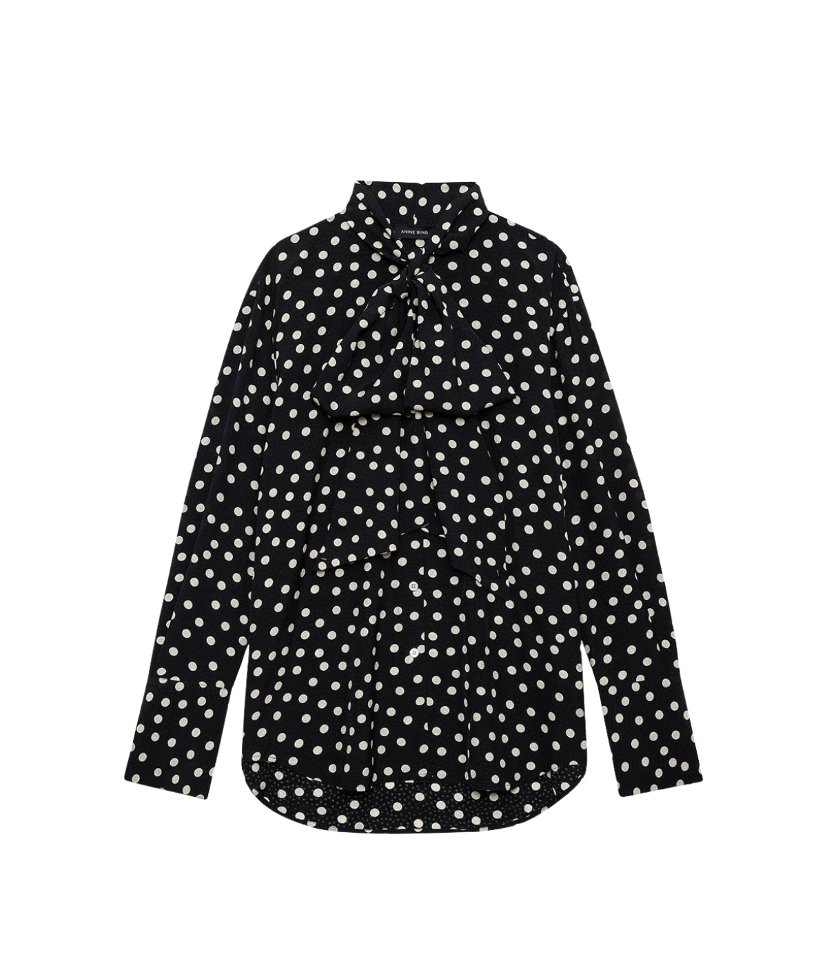 Ruby Shirt-  Black and White Double Dot Jacquard