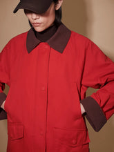 Rylan Mid Length Jacket- Washed Red