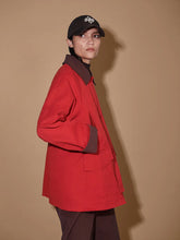 Rylan Mid Length Jacket- Washed Red