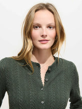 Sally Pointelle Cardigan- Heather Forest