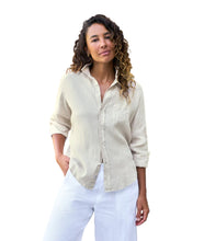 Eileen Relaxed Button-Up Shirt- Sand
