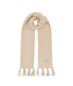 Rib Tassle Scarf- Macaroon