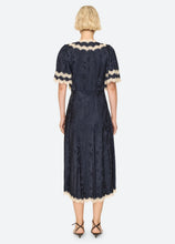 Shay Lace Vneck Midi Dress- Navy
