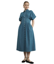 Shea Button Front Midi Dress- Denim