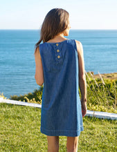 Shell Dress- Distressed Indigo Washed Denim