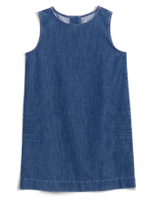 Shell Dress- Distressed Indigo Washed Denim