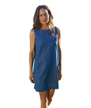 Shell Dress- Distressed Indigo Washed Denim