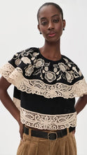 Shiloh Embellished Short Sleeve Top- Black
