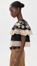 Shiloh Embellished Short Sleeve Top- Black