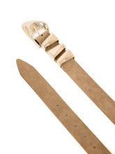 Modern Western Belt in Shiitake Suede- Shiitake Suede w/ Gold Hardware