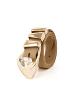 Modern Western Belt in Shiitake Suede- Shiitake Suede w/ Gold Hardware