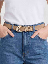Modern Western Belt in Shiitake Suede- Shiitake Suede w/ Gold Hardware