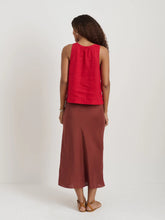 Sidney Top in Linen- Crimson