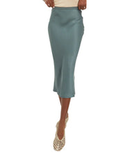 Bar Silk Skirt- Dark Teal