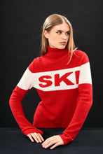 Ski Roll Collar- Red/ Cream