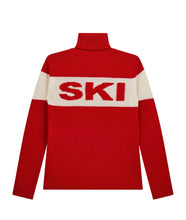 Ski Roll Collar- Red/ Cream