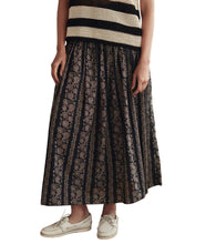 The Canary Skirt- Black & Cream Token Floral