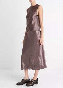 Embroidered Slip Skirt- B-Smoky Berry