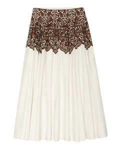 The Regency Skirt- Cream W/ Western Lace Print