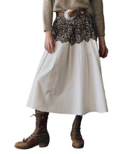 The Regency Skirt- Cream W/ Western Lace Print