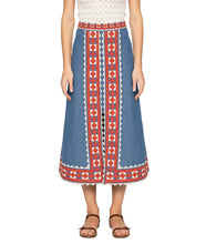 Stina Chambray Midi Skirt- Multi