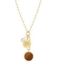 Solario Sundial Tiger's Eye Necklace