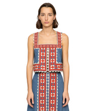Stina Chambray Sleeveless Top- Multi