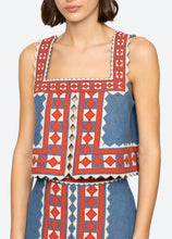 Stina Chambray Sleeveless Top- Multi