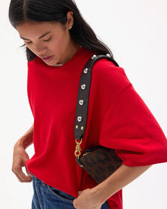 Shoulder Strap- Naturelle w/ Studs- Black