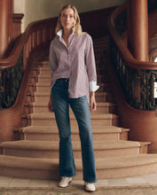 The Ruffle Neck Shirt- Yorkshire Stripe