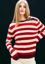 Gradient Stripe Crew- Burgundy/ Oatmeal/ Rose/ Dull Red