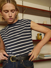 Marina Muscle Tee W/ Shoulder- Playa Stripe