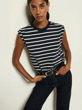 Marina Muscle Tee W/ Shoulder- Playa Stripe