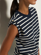 Marina Muscle Tee W/ Shoulder- Playa Stripe