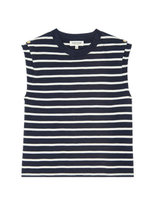 Marina Muscle Tee W/ Shoulder- Playa Stripe